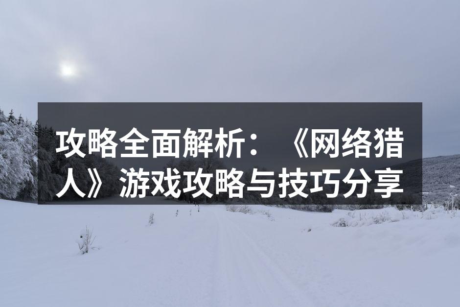 攻略全面解析：《网络猎人》游戏攻略与技巧分享